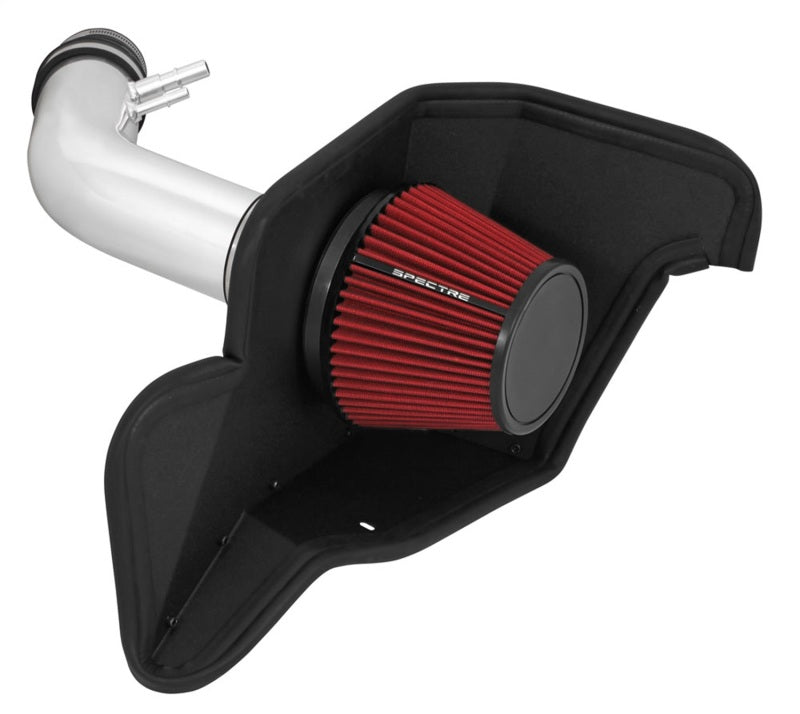 Spectre 2015-2016 Ford Mustang V6-3.7L F/I Air Intake Kit - Polished w/Red Filter (spe9041)