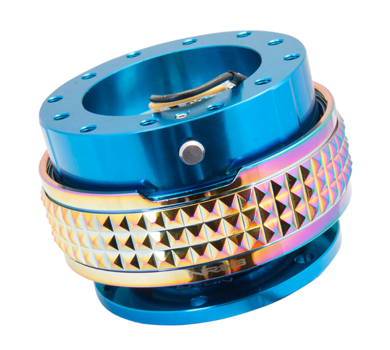 NRG Quick Release Kit - Pyramid Edition - Blue Body / Neochrome Pyramid Ring (SRK-210BL/MC)
