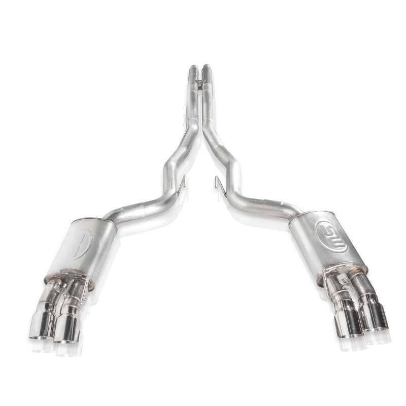 Stainless Works 2018+ Ford Mustang GT 3in Redline Series Cat-Back H-Pipe with Active Valves & Quad Tips - photo 5