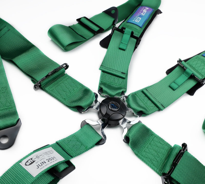 NRG 5PT 3in. Seat Belt Harness / Cam Lock - Green (SBH-B6PCGN) - photo 2