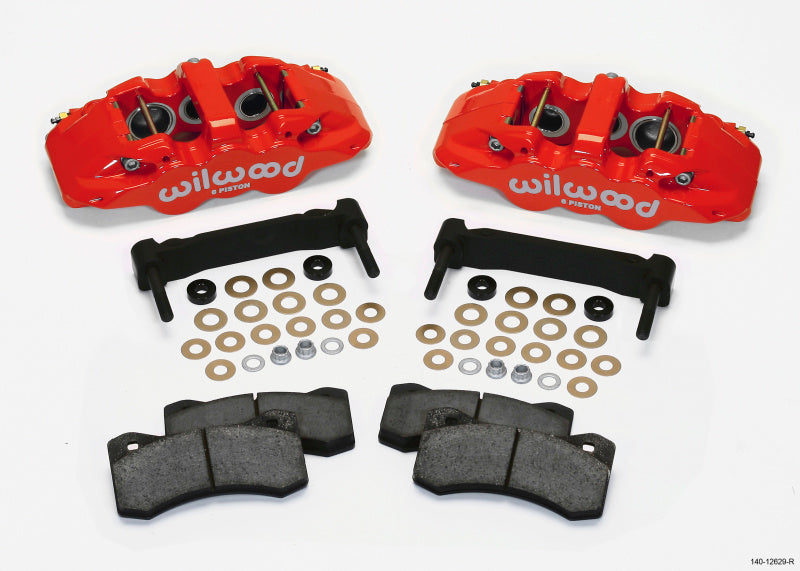 Wilwood 1997-2013 Chevrolet Corvette C5/C6 Aero6 Front Caliper & Bracket Kit - Red