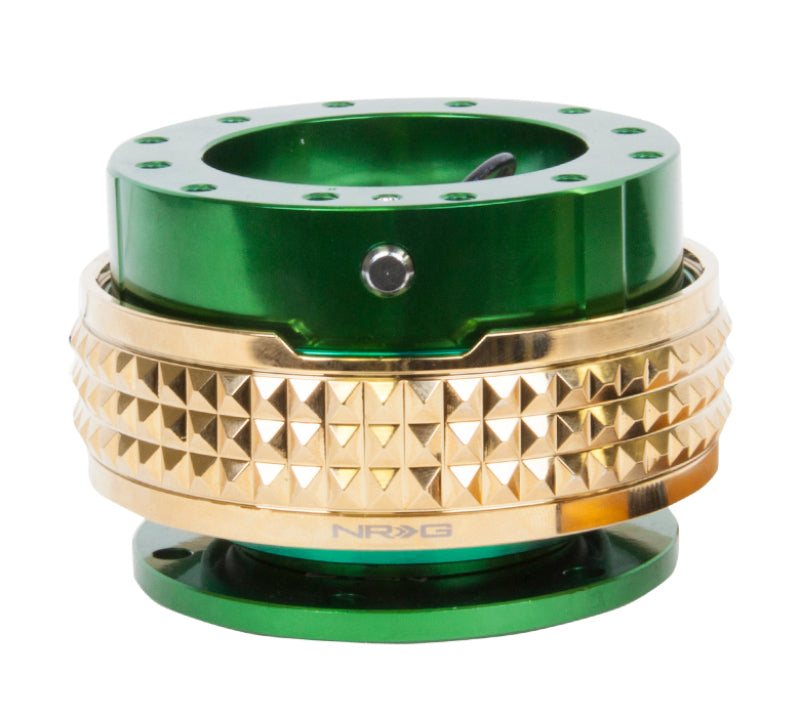 NRG Quick Release Kit - Pyramid Edition - Green Body / Chrome Gold Pyramid Ring (SRK-210GN/CG) - photo 2