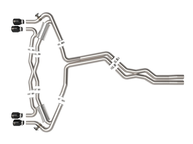 aFe 2020-2022 Audi RS6 Avant V8 4L MACH Force-Xp 3in to 2.5in 304 Stainless Steel Cat-Back Exhaust with Black Tip - photo 2