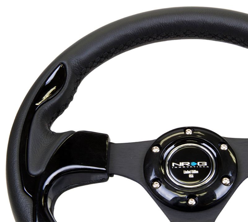 NRG Reinforced Steering Wheel (320mm) Black w/ Gloss Black Trim (RST-001BK) - photo 3