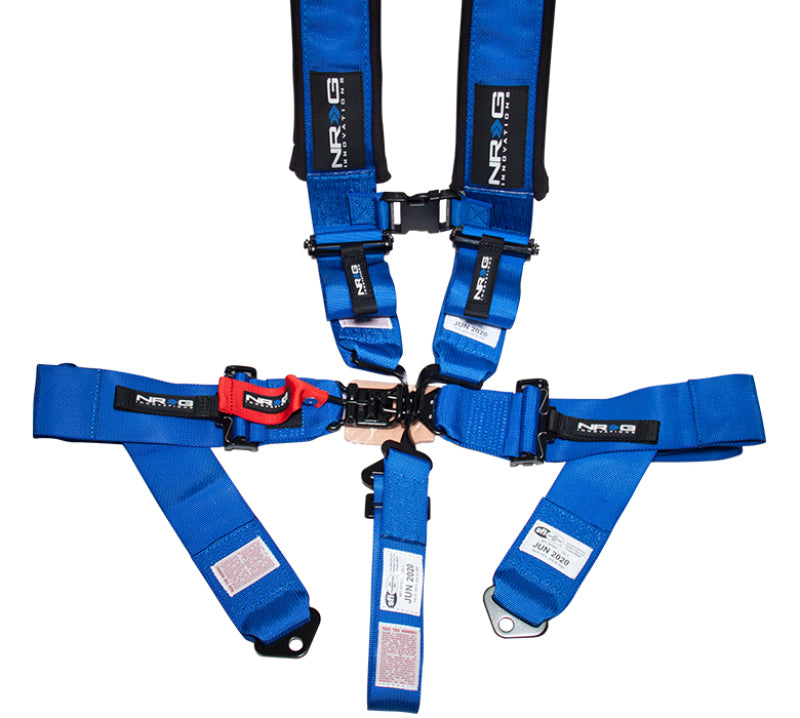 NRG SFI 16.1 5PT 3in. Padded Seat Belt Harness / Latch Link - Blue (SBH-5PCBL-620)