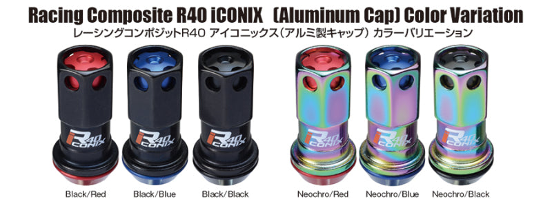 Project Kics 14x1.25 R40 Iconix Lock & Lug Nuts - Neochrome (16+4 Locks) (WRI15NA)