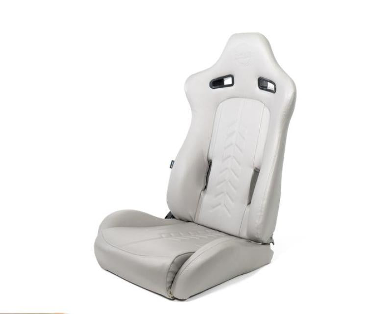 NRG Reclinable Sport Seats (Pair) The Arrow Grey Vinyl w/ Pressed NRG logo w/ Grey Stitch (RSC-810GY L/R) - photo 3