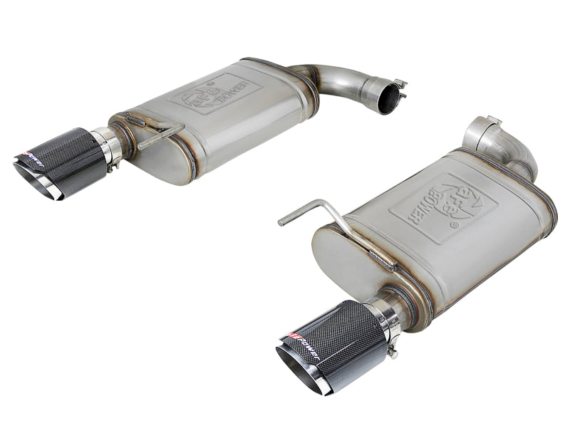 aFe MACH Force-Xp SS Axle-Back Exhaust System with Carbon Fiber Tips 2015-2017 Ford Mustang GT V8-5.0L