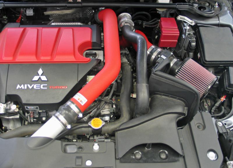 K&N 2008-2009 Mitsubishi Evo X Wrinkle Red Typhoon Short Ram Intake (knn69-6546TWR) - photo 2