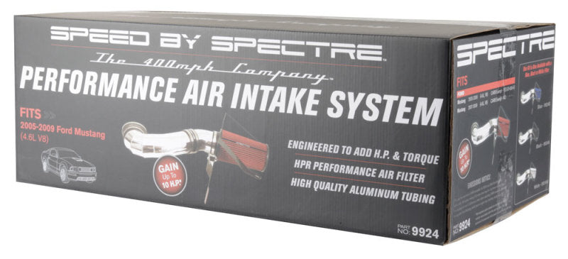 Spectre 2005-2009 Ford Mustang GT V8-4.6L F/I Air Intake Kit - Polished w/Red Filter (spe9924) - photo 6