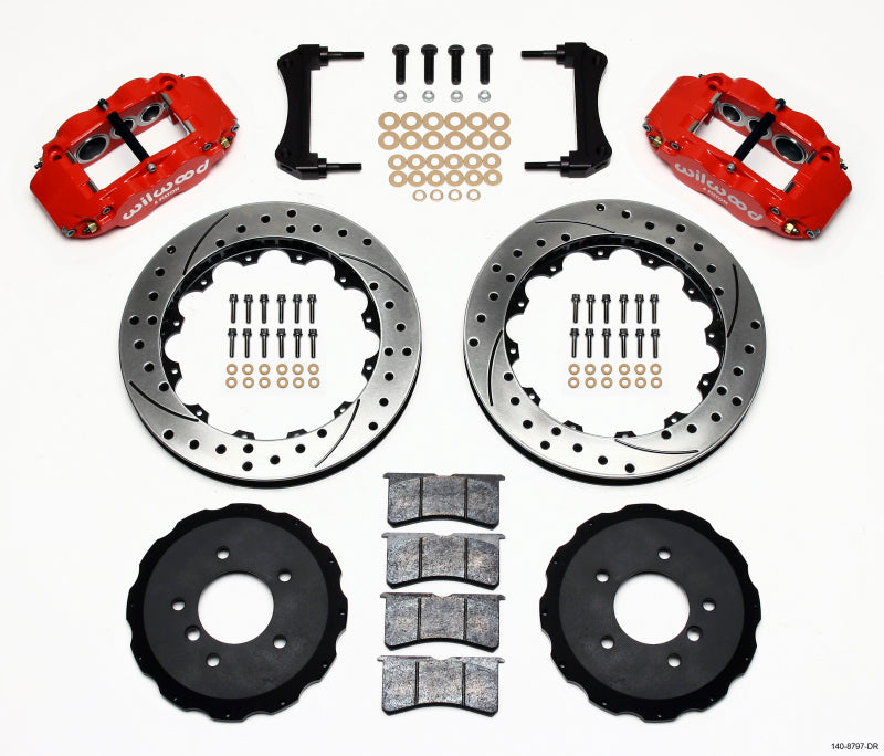Wilwood BMW M3 E36 Forged Narrow Superlite 6R Front Big Brake Kit (13.06in) - Red / Drilled & Slotted