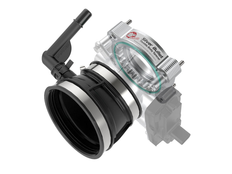aFe 2020 Vette C8 Silver Bullet Aluminum Throttle Body Spacer Works w/ Factory Intake Only - Silver (afe46-34017)
