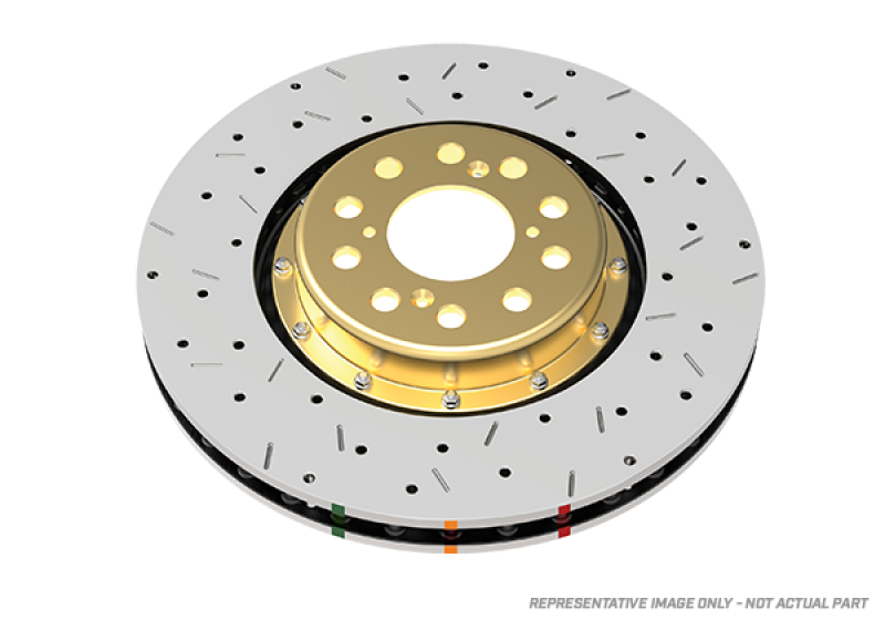 DBA Ford Mustang (S197) 5000 Series XS Drilled & Slotted 2-Piece Front Brake Rotor, Black Hat (DBA52127BLKXS)