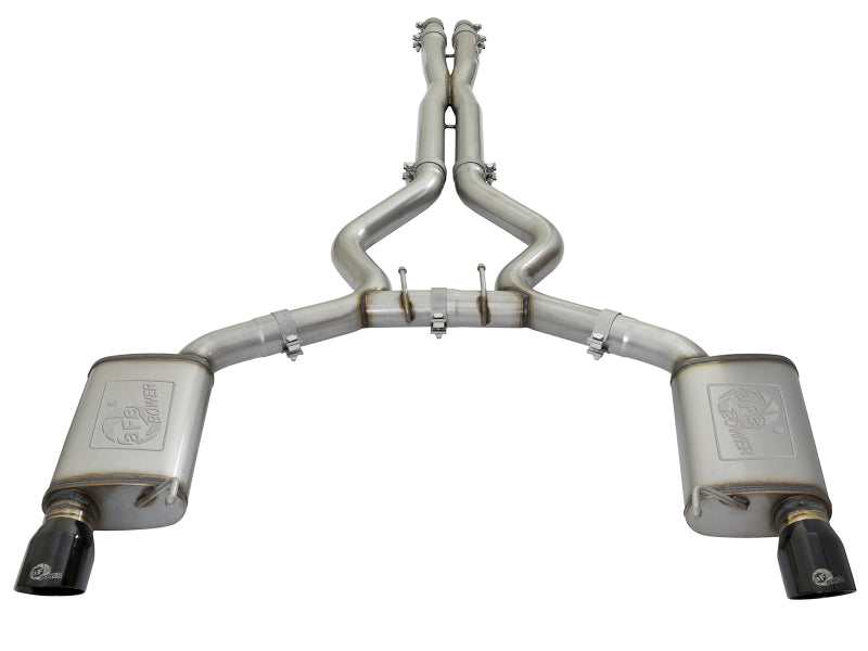 aFe MACH Force-Xp 3in 304 Stainless Steel Cat-Back Exhausts with Black Tips 2015-2017 Ford Mustang GT V8-5.0L/V6-3.7L - photo 2