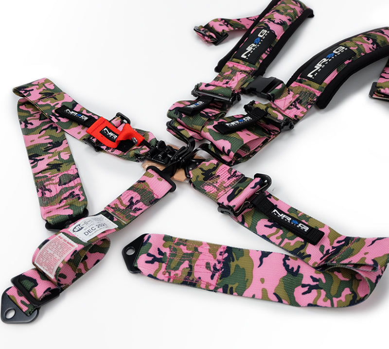 NRG SFI 16.1 5-Point 3in. Seat Belt Harness/ Latch Link - Pink Camo (SBH-5PCPKCAMO-1221) - photo 2
