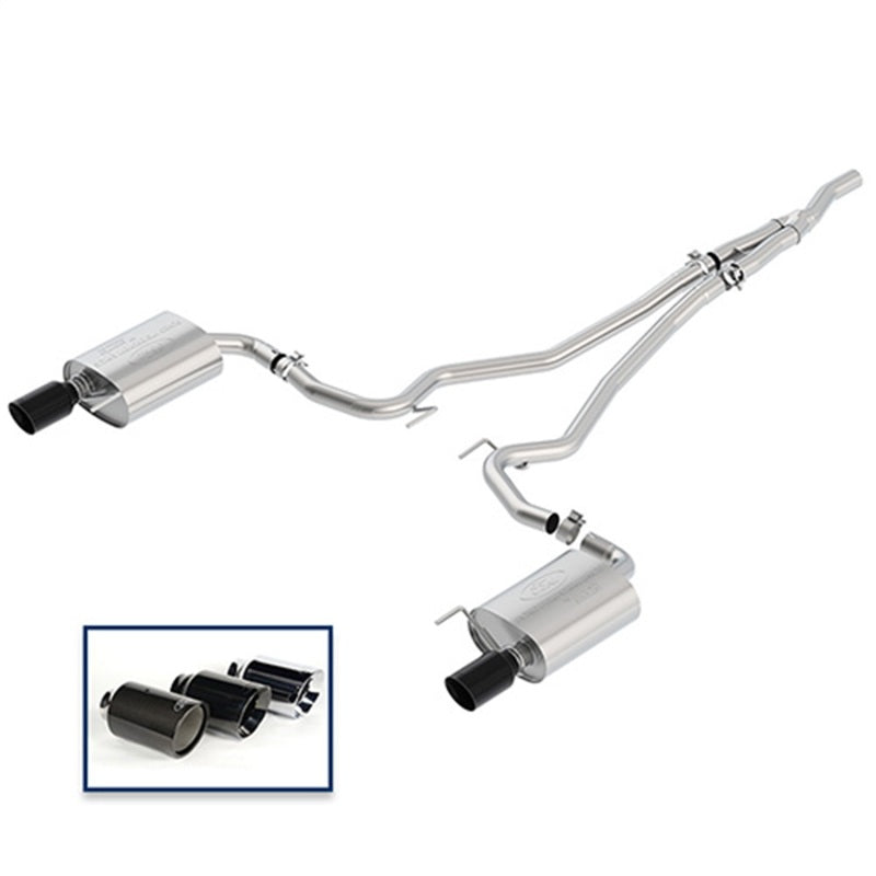 Ford Racing 2018+ Mustang 2.3L EcoBoost Cat-Back Extreme Exhaust System with Black Chrome Tips
