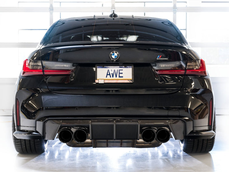 AWE Tuning SwitchPath Cat-Back Exhaust for BMW G8X M3/M4 - Diamond Black Tips - photo 5