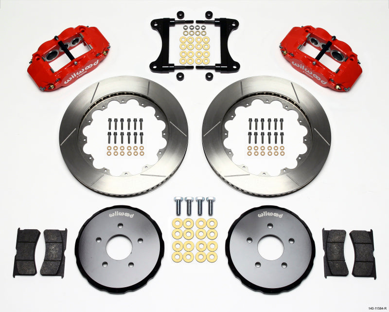 Wilwood 2009-2013 Nissan 370Z / Infiniti G37 Forged Narrow Superlite 6R Front Big Brake Kit (14in) - Red / Slotted