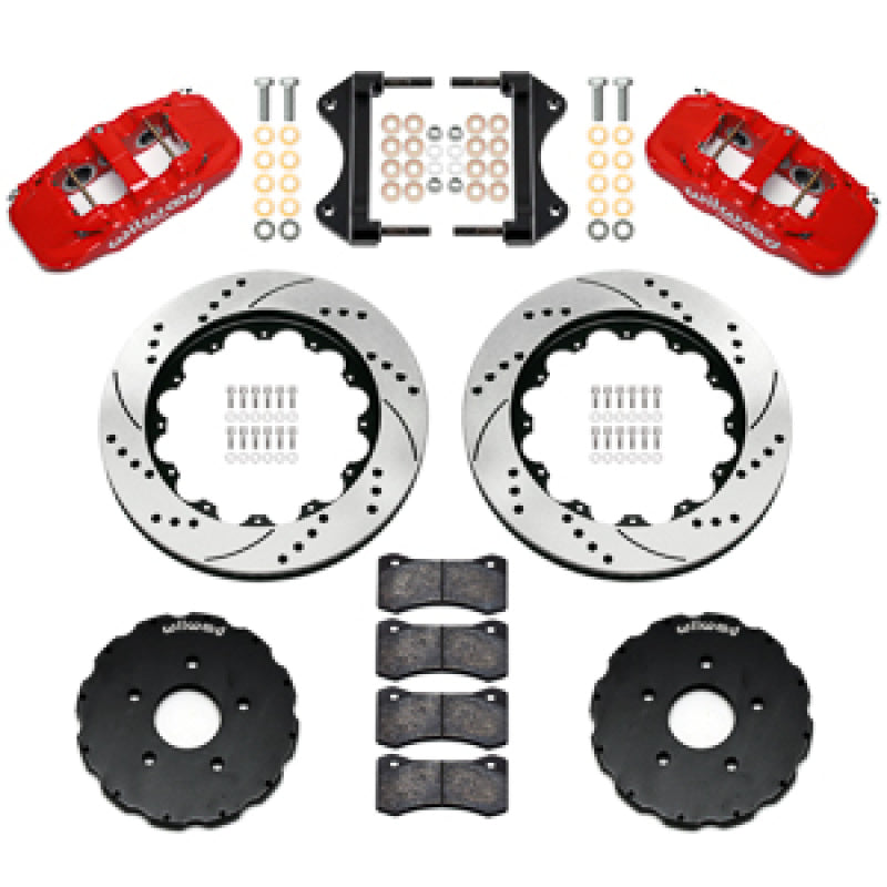 Wilwood 2014-2019 Chevrolet Corvette C7 Aero6 Front Big Brake Kit (14in) - Red / Drilled & Slotted