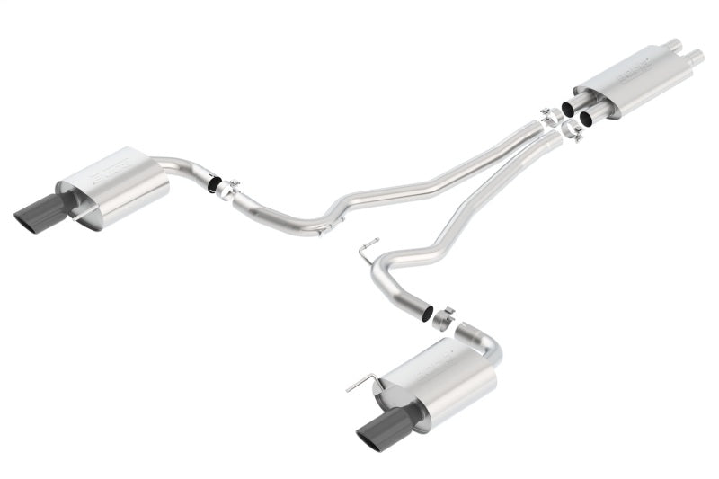 Borla Touring Cat-Back 2015 Ford Mustang GT 5.0L V8 MT/AT 2.5in pipe Black 4in tip - photo 2