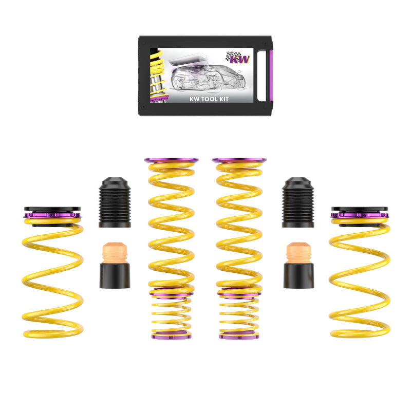 KW H.A.S. Height Adjustable Spring Kit for Chevrolet Corvette C8 (w/ Electronic Dampers & OE Noselift) (25361034)