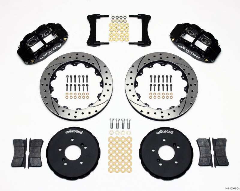 Wilwood Honda S2000 Forged Narrow Superlite 6R Front Big Brake Kit (12.88in) - Black / Drilled & Slotted