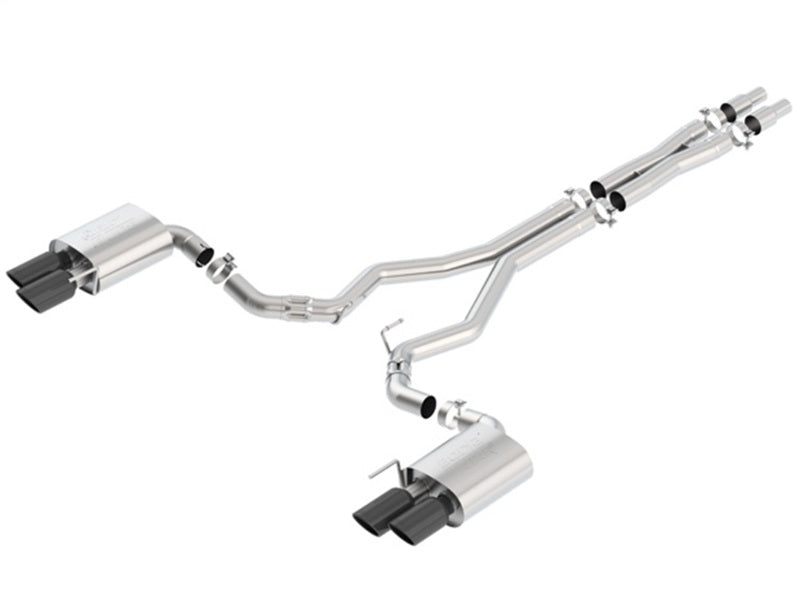Borla 2018 Ford Mustang GT (A/T / M/T) 3in ATAK Cat-Back Exhaust without Valves with Black Chrome Tips - photo 2