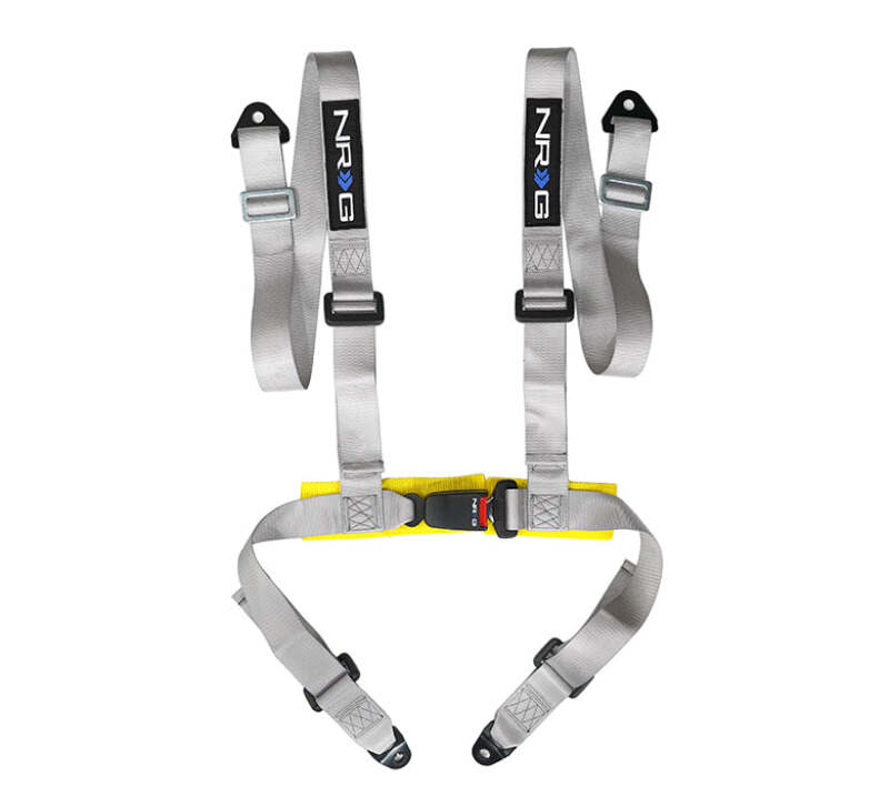 NRG 4 Point Seat Belt Harness / Buckle Lock - Silver (SBH-4PC-SSL)