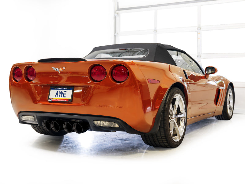 AWE Tuning 2005-2007 C6 Chevrolet Corvette 6.0L Track Edition Axle-Back Exhaust with Diamond Black Tips - photo 5