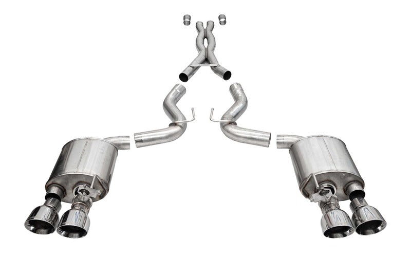 CORSA Performance 2020-2022 Ford Mustang GT500 3.0in Dual Rear Exit Cat-Back with Twin 5.0in Polish Slash Cut Pro Tips - photo 3