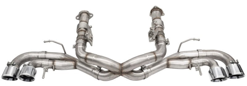CORSA Performance 2020-2025 Corvette C8 3in Xtreme Cat-Back Exhaust 4.5in Polished Quad Tips - Integrates stock AFM Valve