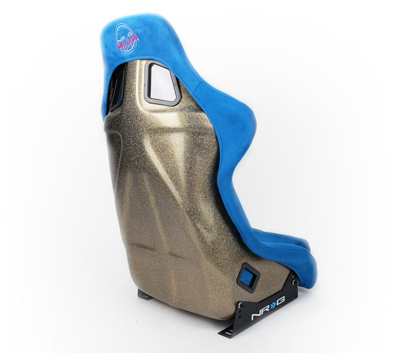 NRG FRP Bucket Seat ULTRA Edition - Large (Blue Alcantara/Gold Glitter Back) (FRP-302BL-ULTRA) - photo 4
