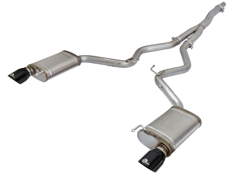 aFe MACH Force-Xp Exhausts Cat-Back 304 Stainless Steel Exhaust with Black Tips 2015-2016 Ford Mustang EcoBoost 2.3L