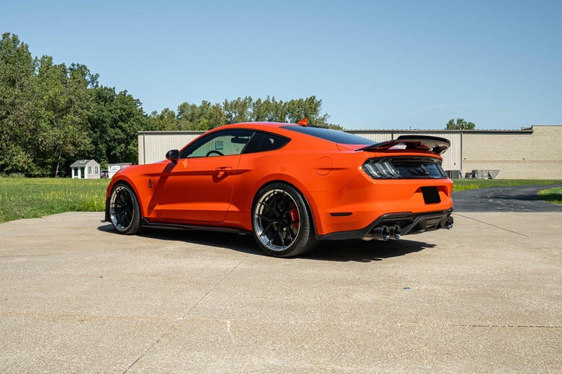 CORSA Performance 2020-2022 Ford Mustang GT500 3.0in Dual Rear Exit Cat-Back with Twin 5.0in Black Carbon Fiber Tips - photo 4