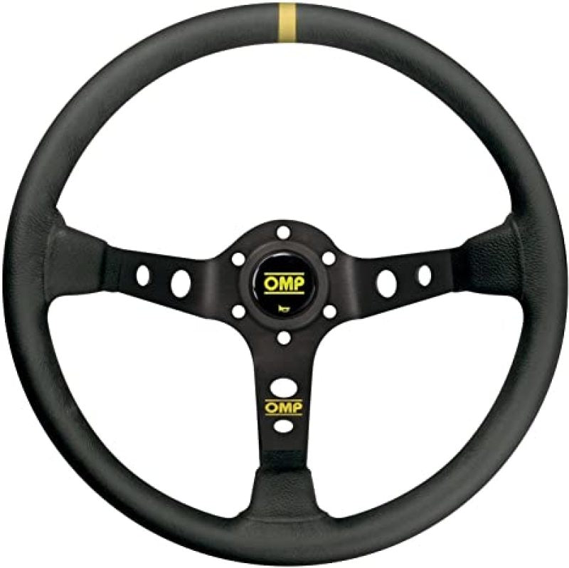 OMP Dished Steering Wheel Corsica 330/Black in Suede Leather With Anodized Spokes (OD0-2012-071)