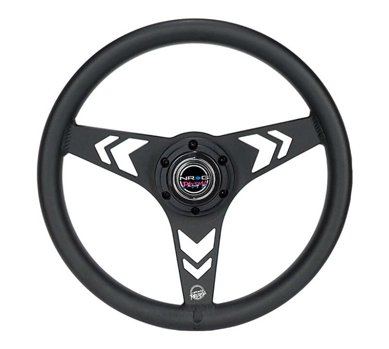 NRG Aluminum Steering Wheel 330mm - Arow Cutout - Ergonomic Grip - Anadized Black (RST-070-BK)