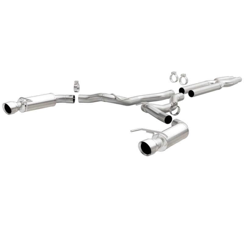Magnaflow Cat-Back, SS, 3in, Competition, Dual Split Polished 4.5in Tips 2015 Ford Mustang GT V8 5.0