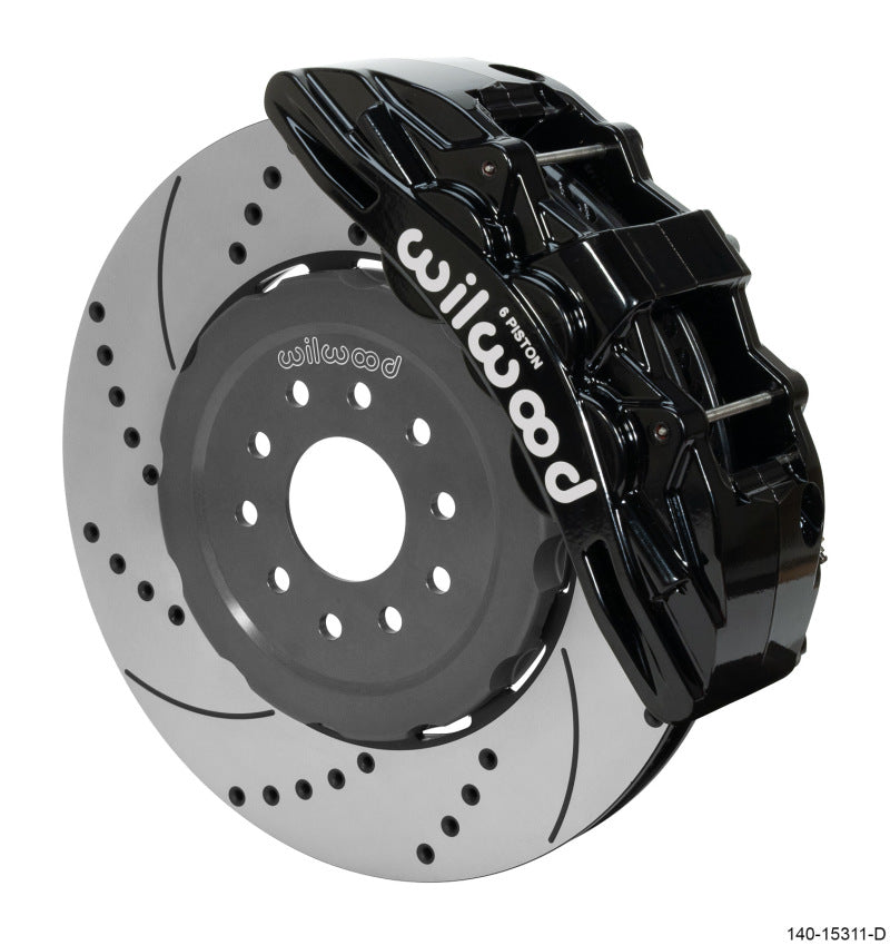 Wilwood 2005-2013 Chevrolet Corvette C6 SX6R Front Big Brake Kit (15in) - Black / Drilled & Slotted