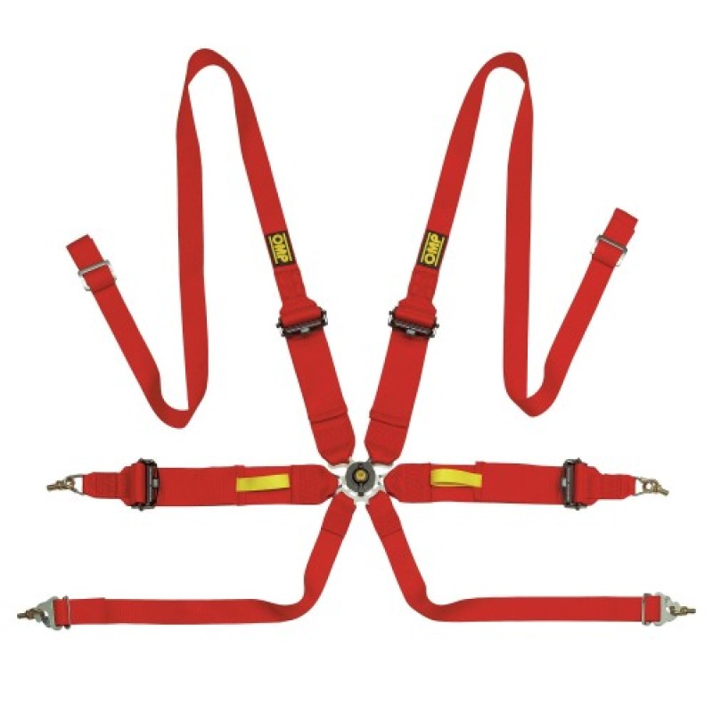 OMP Tecnica 3/2 Safety Harness - Red (DA0-0203-A02-061)