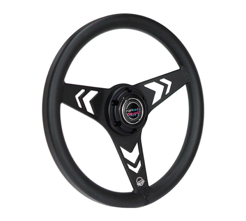 NRG Aluminum Steering Wheel 330mm - Arow Cutout - Ergonomic Grip - Anadized Black (RST-070-BK) - photo 2
