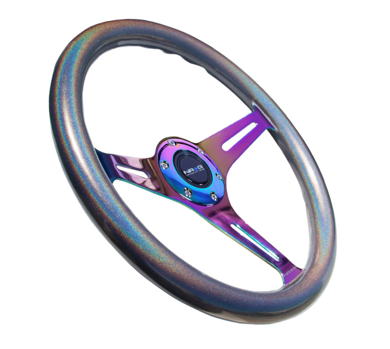 NRG Classic Wood Grain Steering Wheel (350mm) Chameleon/Pearlescent Paint Grip w/ Neochrome 3-Spoke (ST-015MC-CN) - photo 2