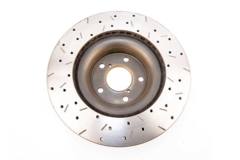 DBA Scion FR-S / Subaru BRZ (2013-2021) 4000 Series XS Drilled & Slotted Front Brake Rotor, Gold Hat (DBA4650XS)