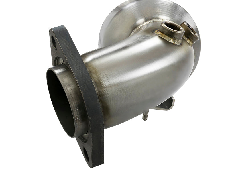 aFe Twisted Steel 3in. 304 Stainless Steel Catted Series Downpipe 2016-2018 Ford Focus RS I4-2.3L - photo 5