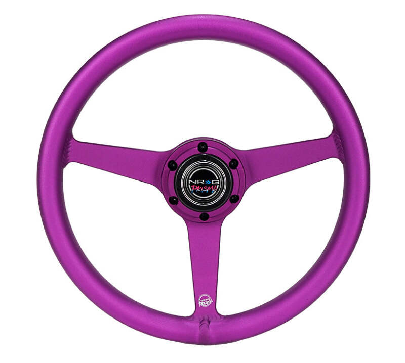 NRG Aluminum Steering Wheel 330mm - Heritage Solid Spoke - Ergonomic Grip - Anadized Purple (RST-071-PP)