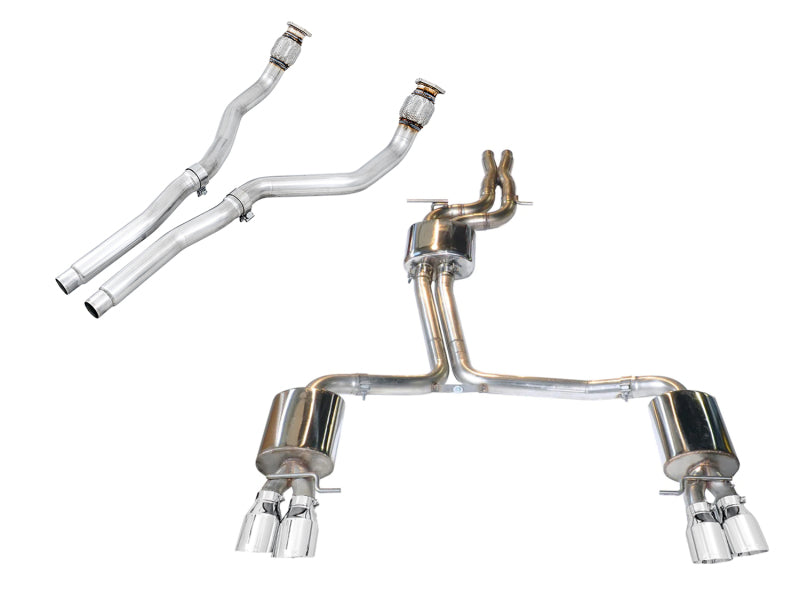 AWE Tuning Audi B8 / B8.5 S5 Cabrio Touring Edition Exhaust - Non-Resonated - Chrome Silver Tips