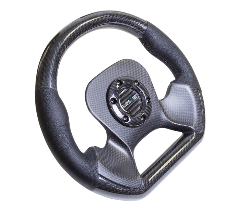 NRG Carbon Fiber Steering Wheel (320mm) CF Center Plate & Two-Tone Carbon w/ Leather Trim Handles (ST-X10CF) - photo 2