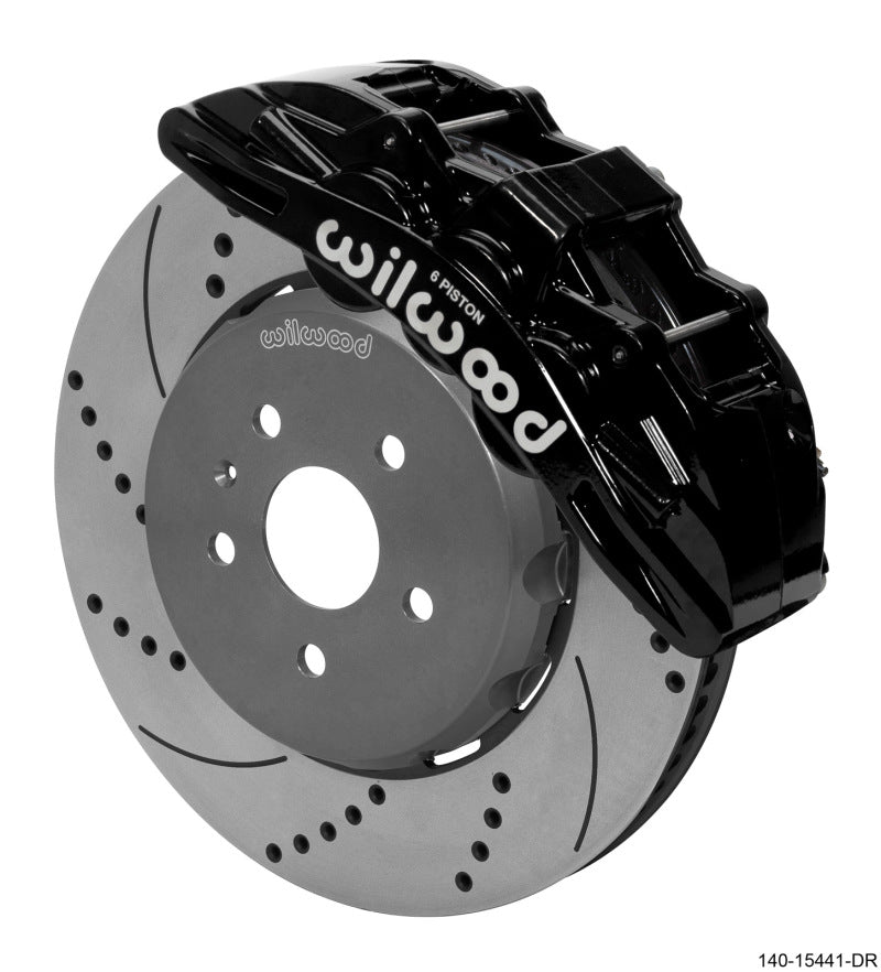 Wilwood 2016-2019 Chevrolet Camaro SX6R Front Big Brake Kit (15in) - Black / Drilled & Slotted
