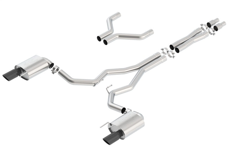 Borla Atak Cat-Back 2015-2017 Ford Mustang GT 5.0L V8 MT/AT 3in pipe 4in Black Chrome Tips - photo 2