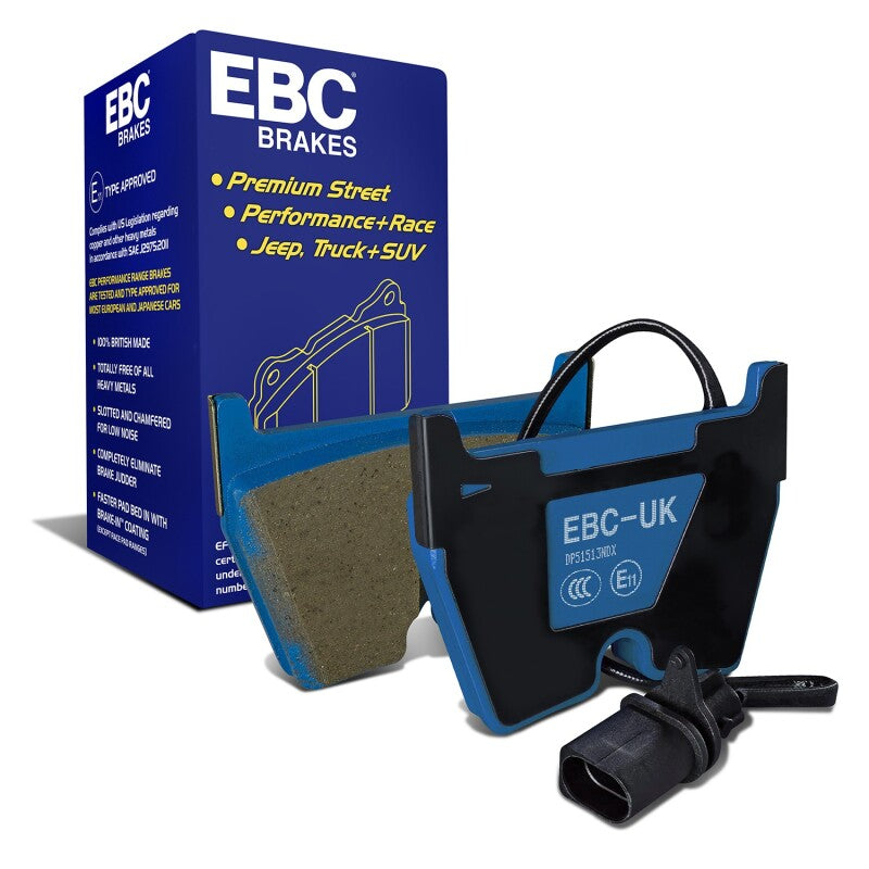 EBC Audi RS4 Bluestuff NDX Front Brake Pads, 4.2L, Cast Iron Rotors (DP51513NDX)