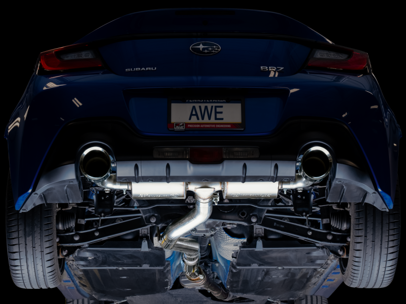 AWE Tuning Subaru BRZ/ Toyota GR86/ Toyota 86 Touring Edition Cat-Back Exhaust - Chrome Silver Tips - photo 6